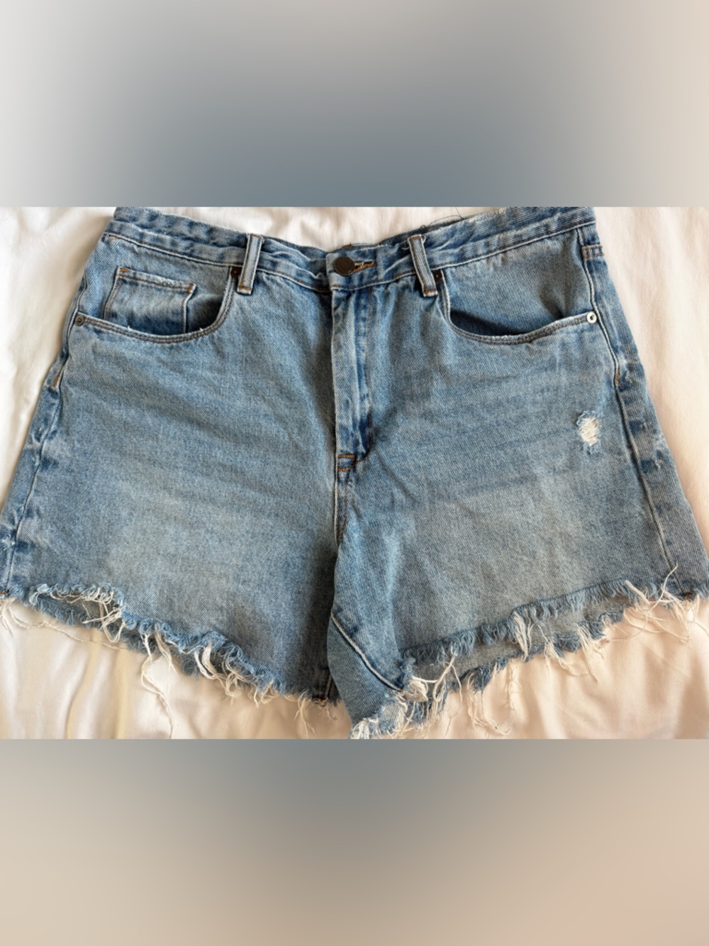 Blank NYC Light Blue Distressed Denim Cutoff Shorts